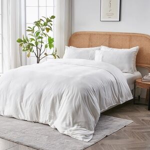 SIJO AiryWeight Eucalyptus Duvet Cover in Snow Size Twin/ Twin XL